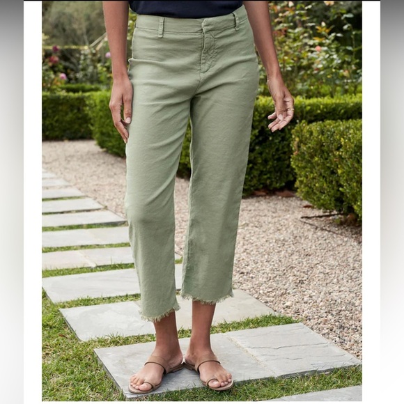 Frank & Eileen Kinsale Trouser Italian Performance Linen Sage Size 10 - Picture 2 of 9